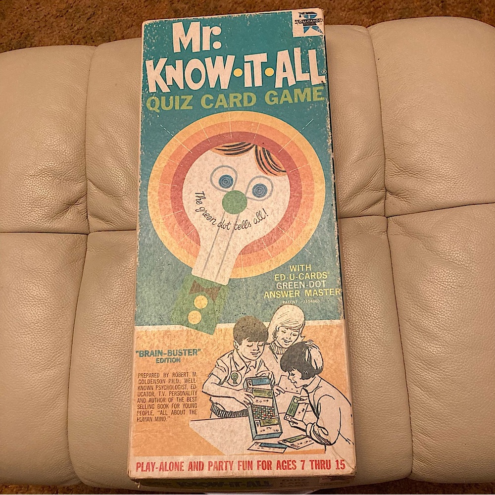 Vintage Ed-U-Cards Game: Mr. Know It All Quiz Card Game , 1967 (Rare)